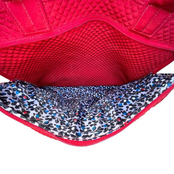 Vera Bradley Women’s Red Quilted With Front Zip Pocket Weekender Travel Bag - Picture 11 of 14